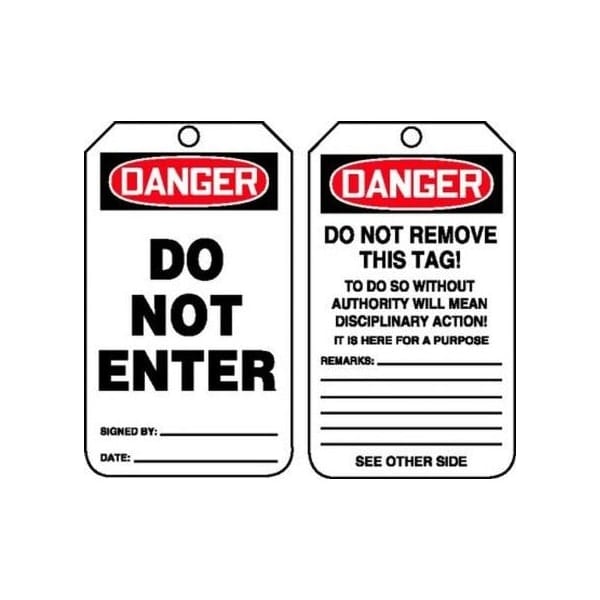 Accuform Danger, RP-Plastic, 3-1/4 in Width, 0.075 in Height, , 25 PK MDT164CTP - main